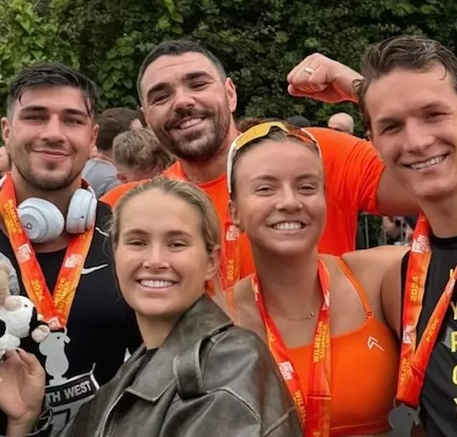 Adorable scenes as Molly-Mae Hague and Bambi support Tommy Fury after 10k charity run