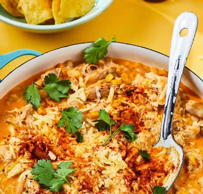 Warming white chicken chilli with ‘surprising’ ingredients is easy to make and you’ll want seconds