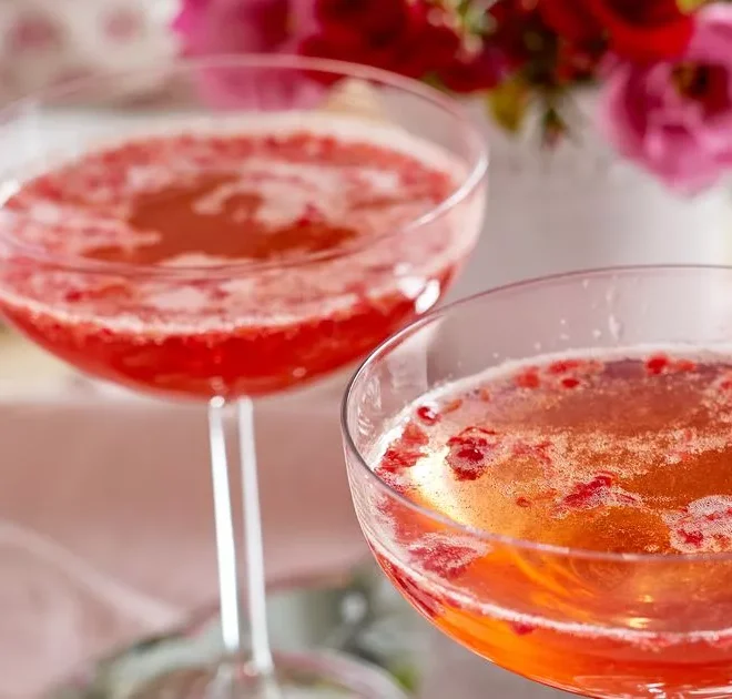 Raise a toast on Valentine’s with delicious cassis and raspberry champagne cocktail