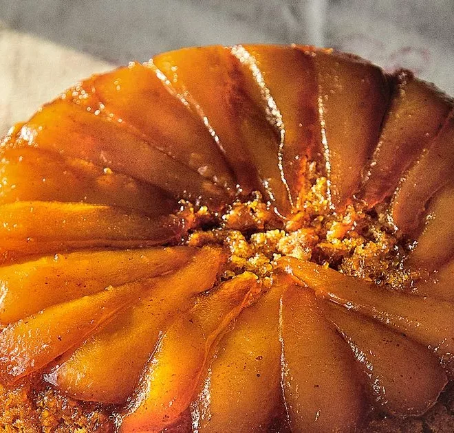 Pear and walnut upside-down cake to feed a hungry family of 8 – recipe