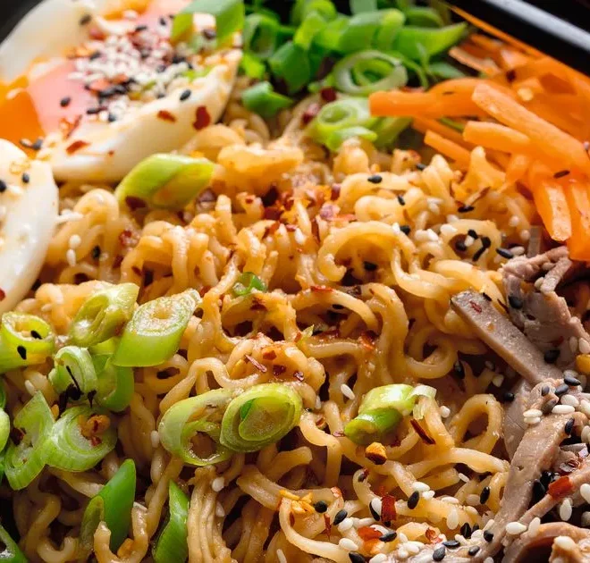 Popular YouTuber Kitchen Sanctuary’s peanut butter ramen with beef ready in under 15 minutes – recipe