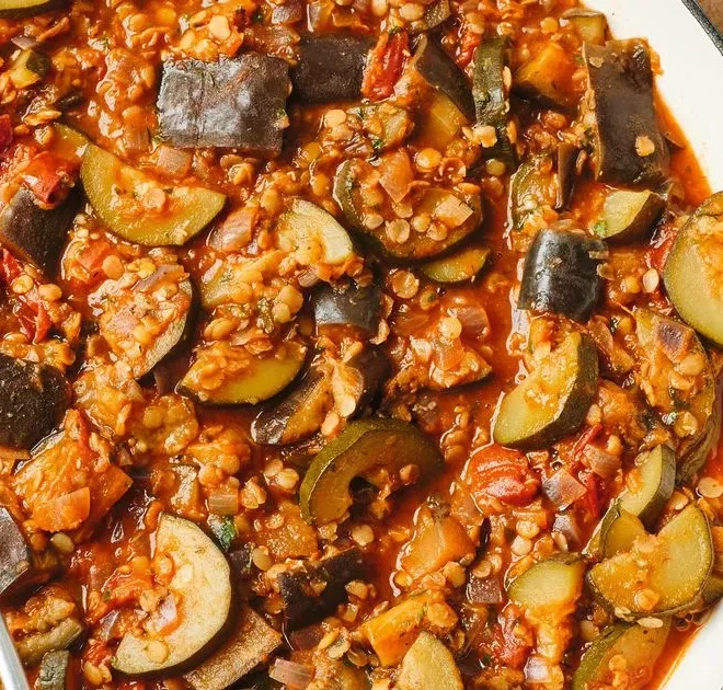 A taste of the exotic with this Middle Eastern spiced aubergine and lentil stew – packed with natural goodness ...