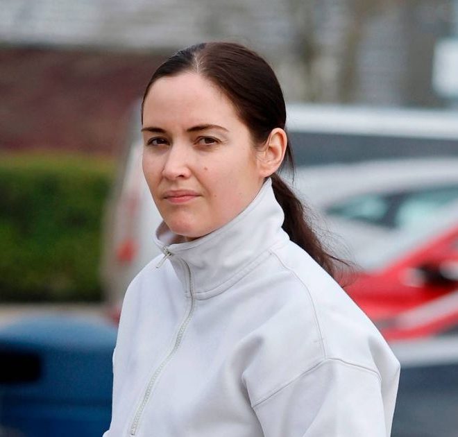 Jacqueline Jossa and Dan Osborne chat outside their now-sold home after split