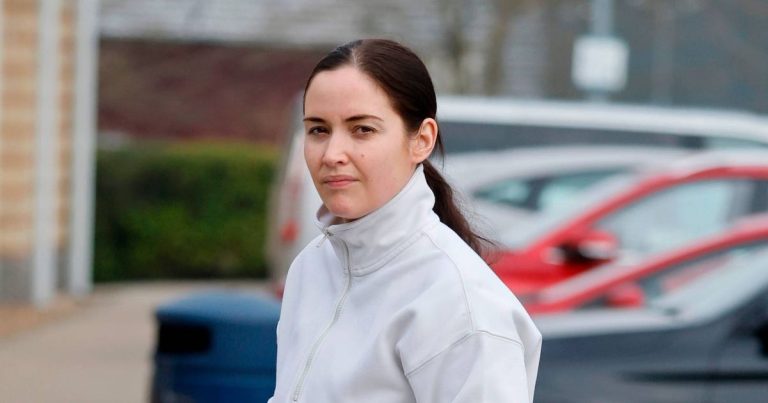 Jacqueline Jossa and Dan Osborne chat outside their now-sold home after split