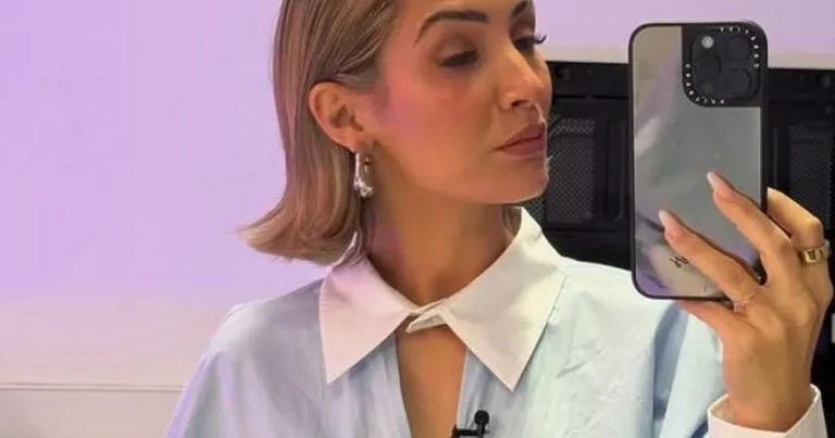 Frankie Bridge’s Loose Women shirt has a clever bodysuit attached for a perfect tucked-in look