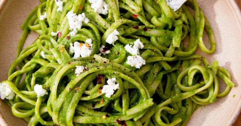Six easy steps to your ‘easiest ever’ budget-friendly goat’s cheese and basil linguine – recipe