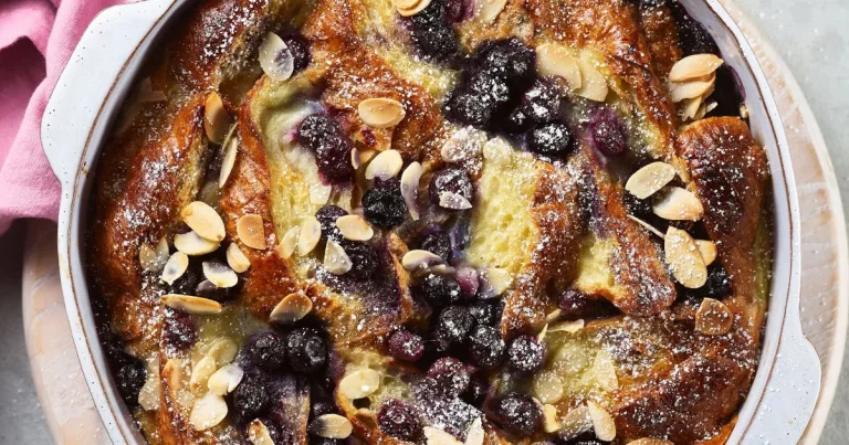 This ‘lightest ever’ sweet dessert blueberry pudding breakfast is ultimate morning treat