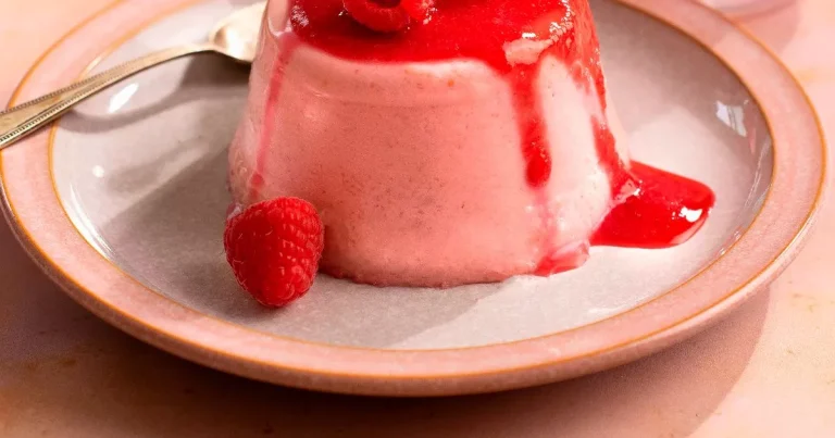 Get that loving feeling with this boozy raspberry panna cotta – perfect for two
